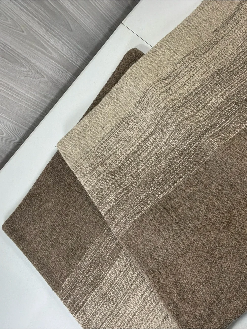 Pottery Barn Ombre Undyed Wool Pillow Cover 20x20in Natural Brown Tan Set Of 2